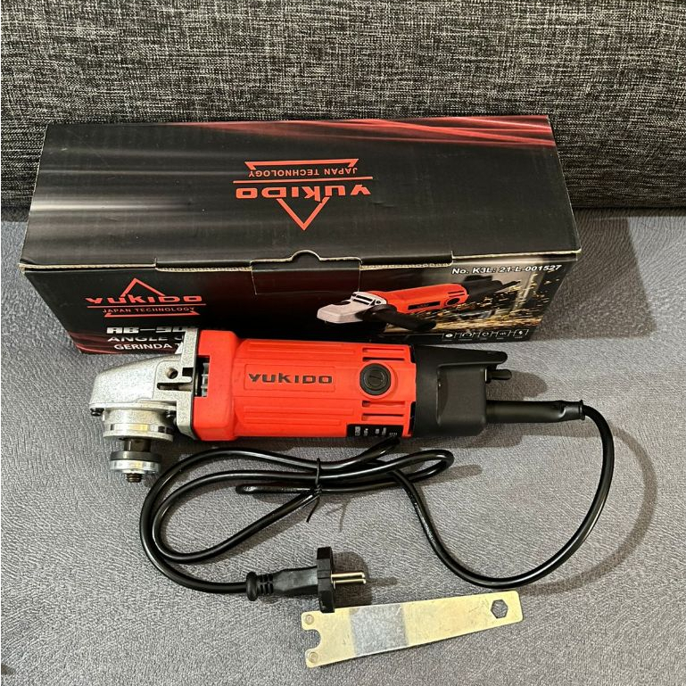 ORIGINAL Yukido AB-90FW Mesin Gerinda Tangan 4 Inch Angle Disc Grinder Gurinda Grinda Grenda Listrik