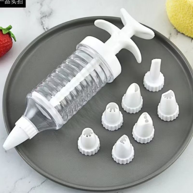 Cetakan Kue 8in1 Cake Dacoration Alat Penghias Kue Tart Spuit Kue Kering Biskuit Spuit Plastik