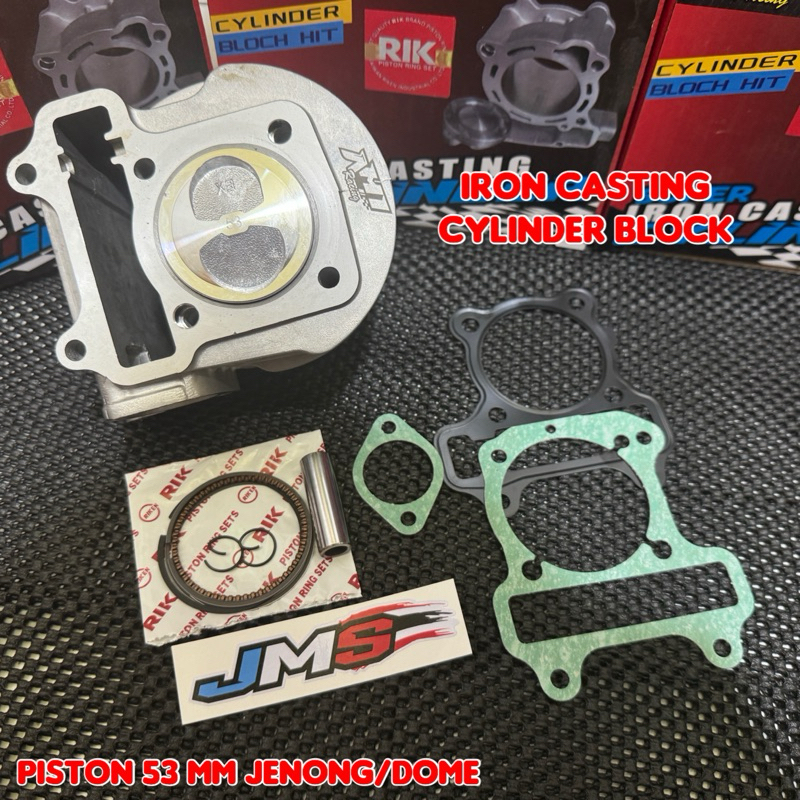 BORING BLOCK BLOK SEHER BORE UP AH1 BEAT SCOOPY SPACY KARBU 53 MM SUPER IRON CASTING BLOCK - CYLINDE