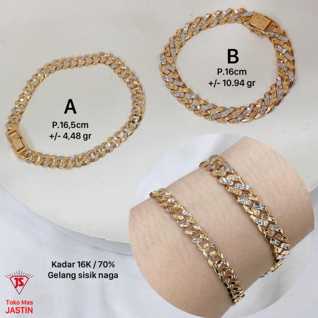 gelang new sisik naga emas 70% /16k