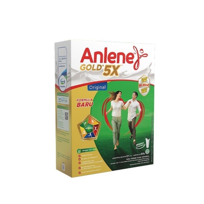 

ANLENE GOLD PLUS 5X SUSU BUBUK HI CALSIUM RASA VANILLA DAN COKLAT BOX 600g