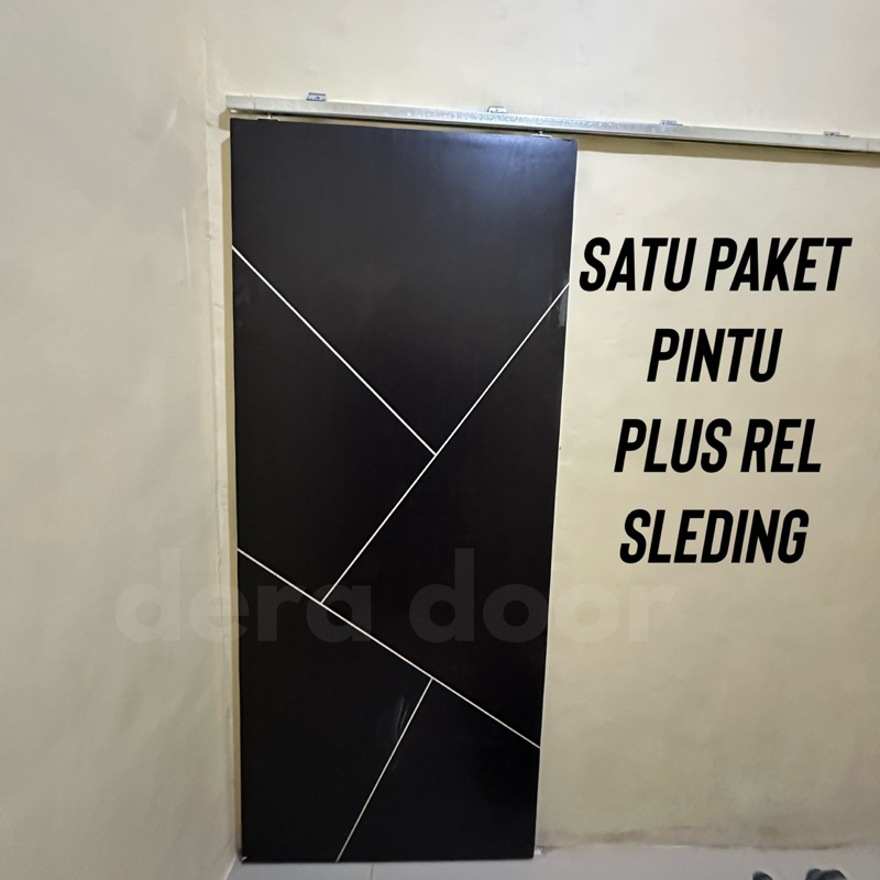 pintu plus rel sleding / pintu geser plus rel sleding / pintu kamar geser