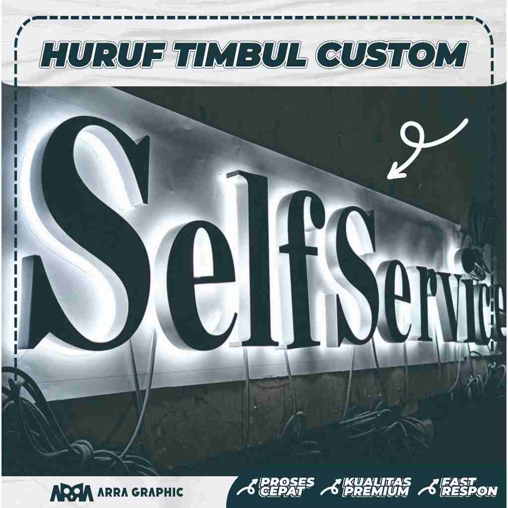 Huruf Timbul Akrilik Custom | Huruf Timbul LED