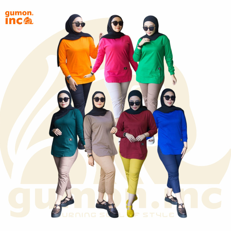 Kaos Polos Wanita Model Oval Lengan Panjang - Kaos Atasan Wanita Oval Lengan Panjang Best Seller