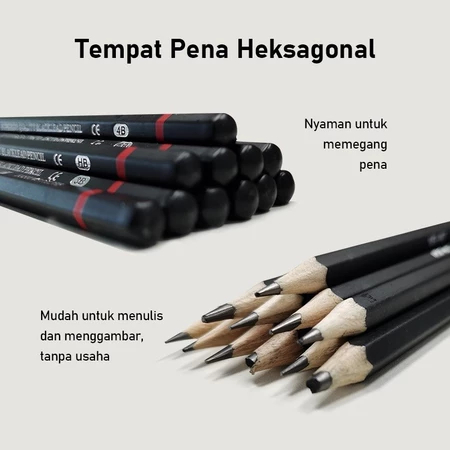 

12 Pcs Charcoal Sketch Pencil Set 2H H F B HB 2B 3B 4B 5B 6B 7B 8B Pensil Sketsa Set Lengkap