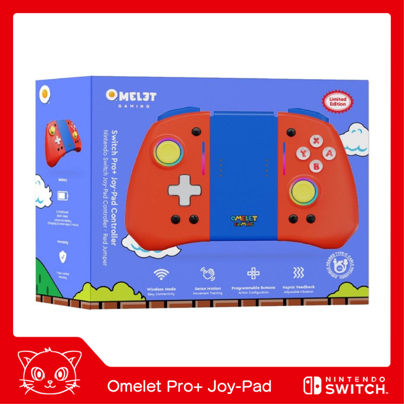 OMELET PRO+ JoyPad JoyCon Controller Nintendo Switch - Red Jumper