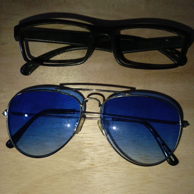 Paket Kacamata Pria RB.Space Blue Light Dan Warna Black Tanpa Kaca Bekas (Baca Deskripsi)