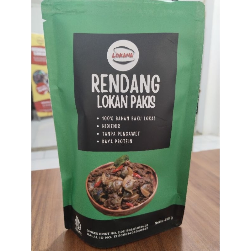 

rendang lokan pakis khas pesisir selatan merek lokana