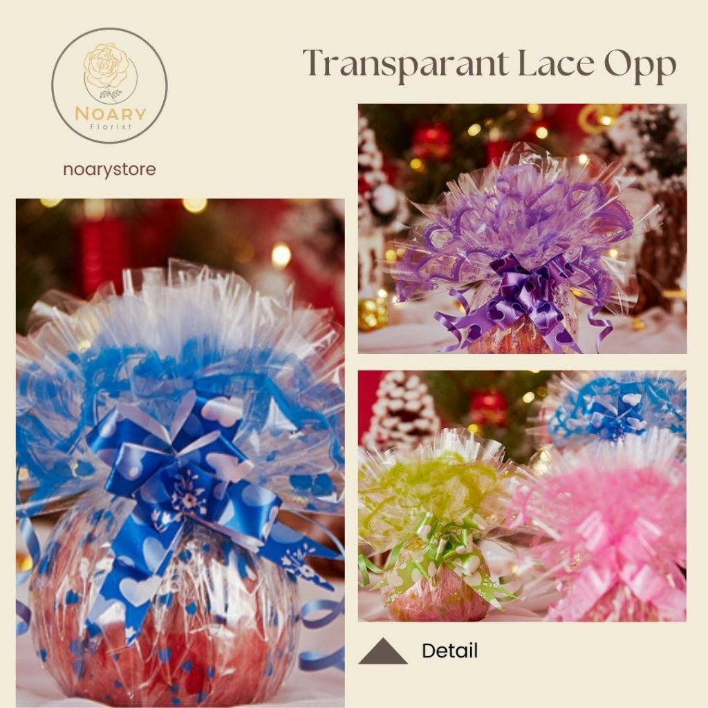

TRANSPARANT LACE OPP / Cellophane / Wrapping / Kertas Buket Plastik