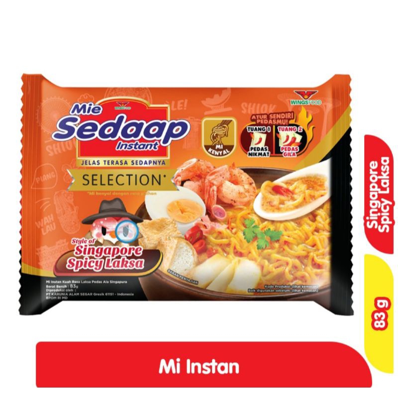 

SEDAAP mie instan selection singapore laksa pedas 83g