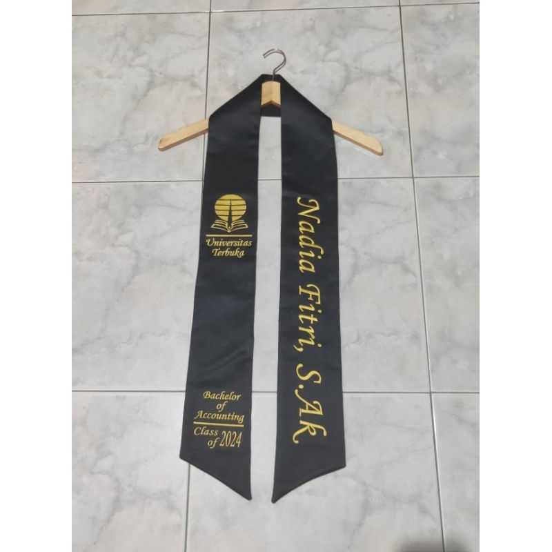 selempang wisuda gantung satin / selempang satin/ graduation sash / selempang bordir