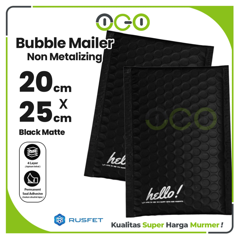 

Amplop Bubble Mailer Hello Series Hitam 20 x 25 cm Harga Satuan / Amplop Packing Online Shop Rusfet