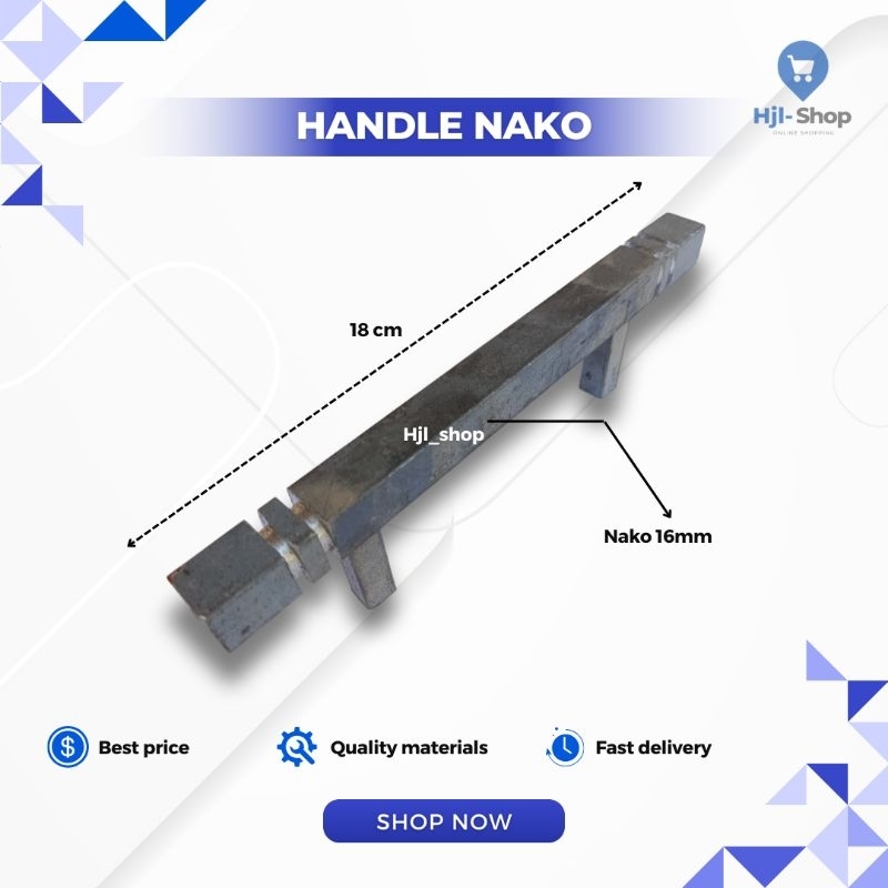 Handle Nako 16 Panjang 18cm | Pegangan Pintu Besi