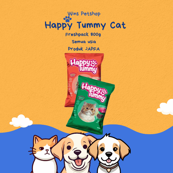 Happy Tumy Cat 800gr makanan kucing semua usia 800gr dari produk JAPFA