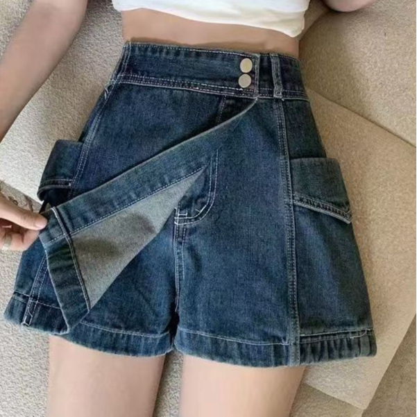 Rok jeans wanita import/Rok jeans pendek dewasa/rok jeans wanita kancing depan/Rok jeans wanita impo
