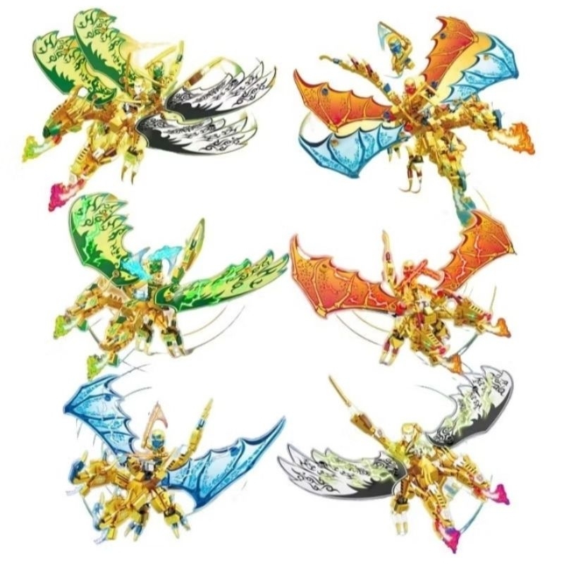 Ninjago naga dragon 2 kepala LW1114 action figure robot ninja