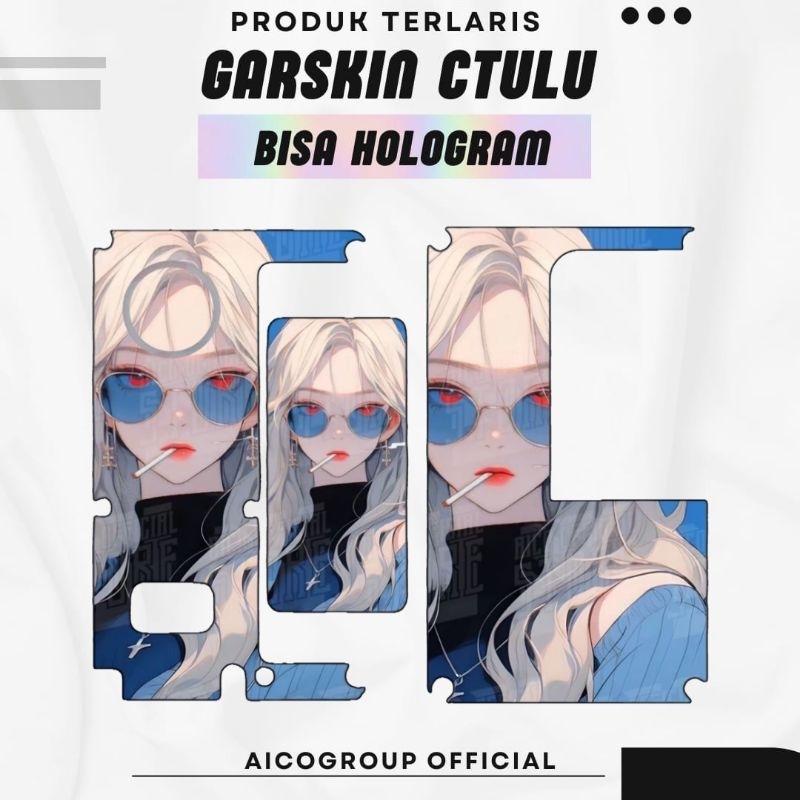 

JAKACUSTOM - Stiker Garskin Chetulu Al0 Bisa Hologram Original Desain Full Motif Bisa Custom Anti Air Tahan Lama