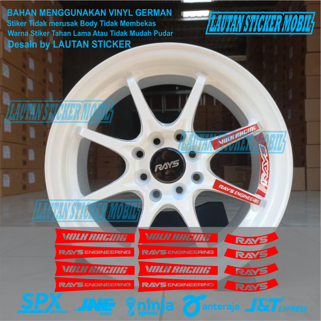 12pcs cutting sticker Velg Mobil Volk Rays Ce28 cutting sticker velk mobil volk racing whell rays en