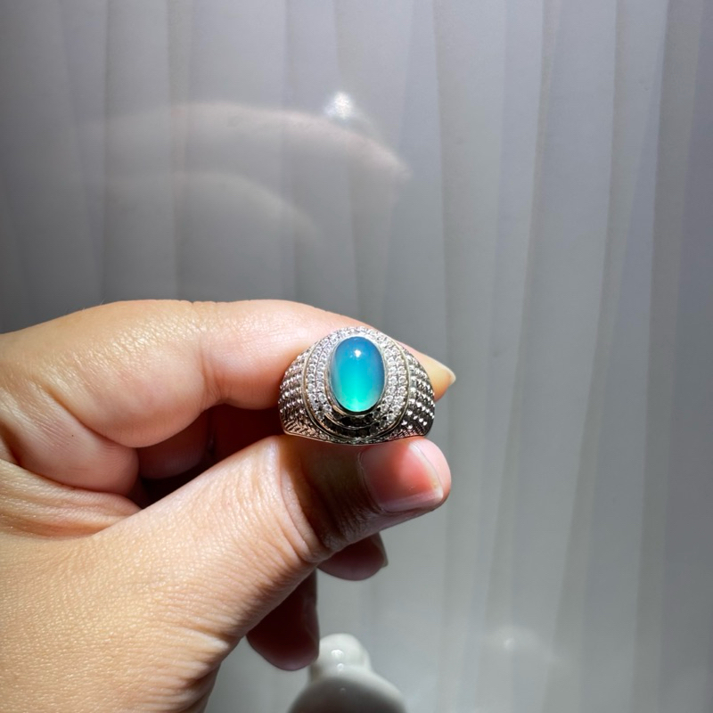 Batu Bacan Asli Quality Super Ring Silver Micro / Batu Akik Bacan Murah / Bacan Asli / Bakcan Lokbar