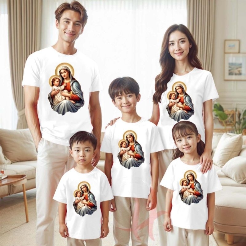 TYN Kaos Rohani Bunda Maria Satuan Atasan Baju Oblong Lengan Pendek