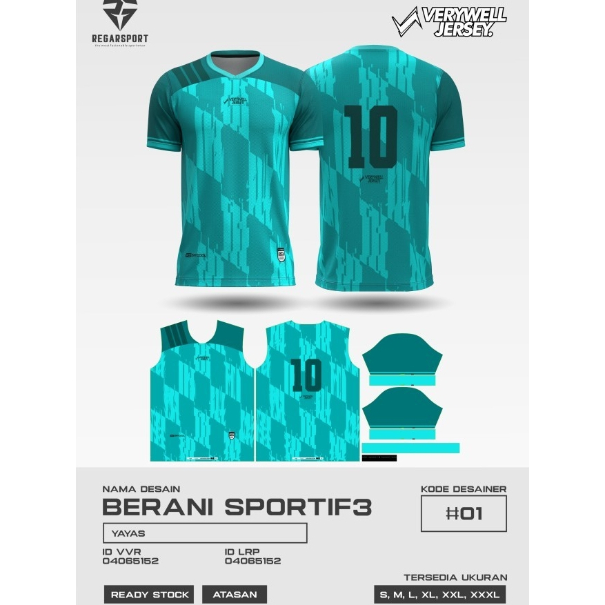 REGARSPORT - 386 BERANI SPORTIF3 JERSEY FUTSAL/BOLA LENGAN PENDEK