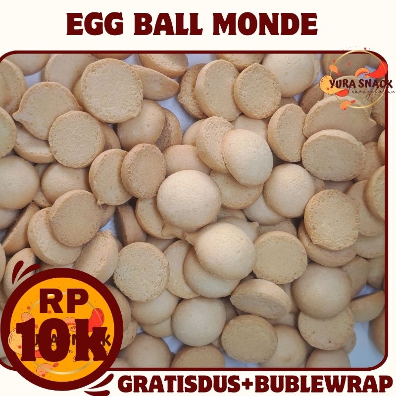 

Monde Egg Drops / Biskuit Egg Ball Cookies 500gr Kue Kering Monde Asli