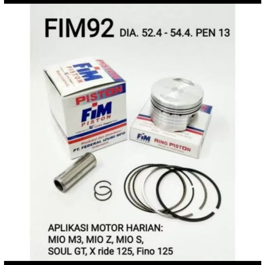 Piston FIM Yamaha Mio M3 Mio S Mio Z Mio Soul GT Fino 125 X Ride 125 FIM92 FIM 92