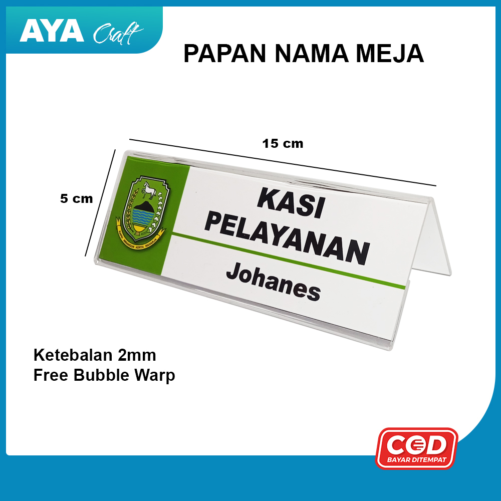 AKRILIK PAPAN NAMA MEJA AKRILIK | NAME TAG | 2mm