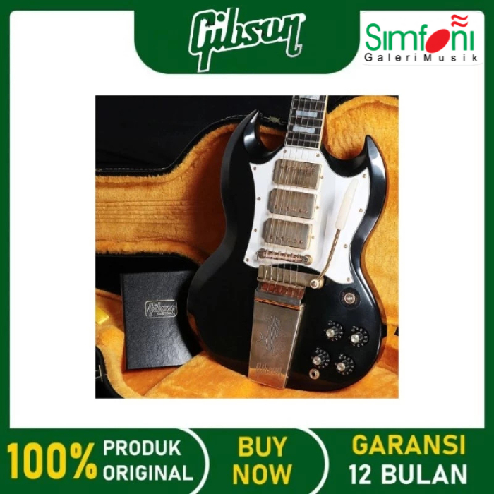 GIBSON CUSTOM SHOP SG CUSTOM 3 Pickups with Long Maestro Vibrola VOS Ebony with Case