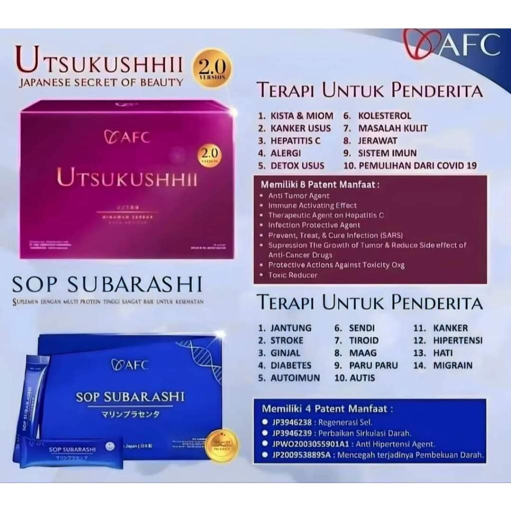 Sop Subarashi dan Utsukushhii Gold AFC Original Paket Sop Subarashi dan Utsukushhii Gold AFC Origina
