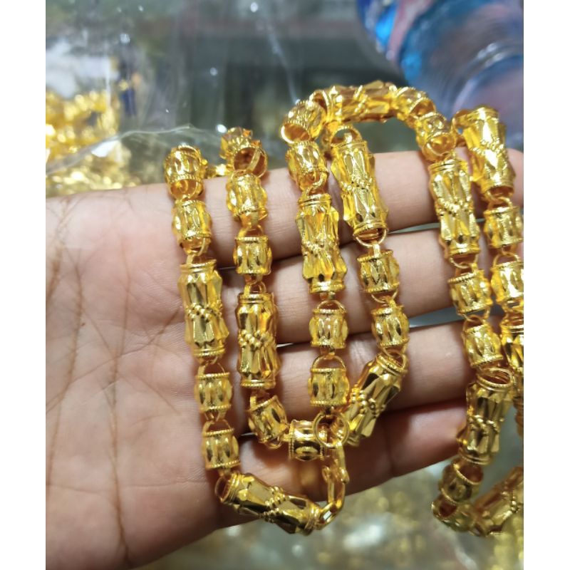 kalung bambu 5 suku motif belimbing lapis emas