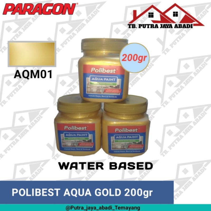 Cat warna Emas Polibest Aquapaint AQM01 Gold 200gr (Water base)