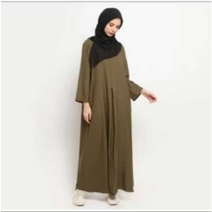 Baju Muslimah Abaya Model Basic Polos Gamis Wanita Terbaru Kekinian