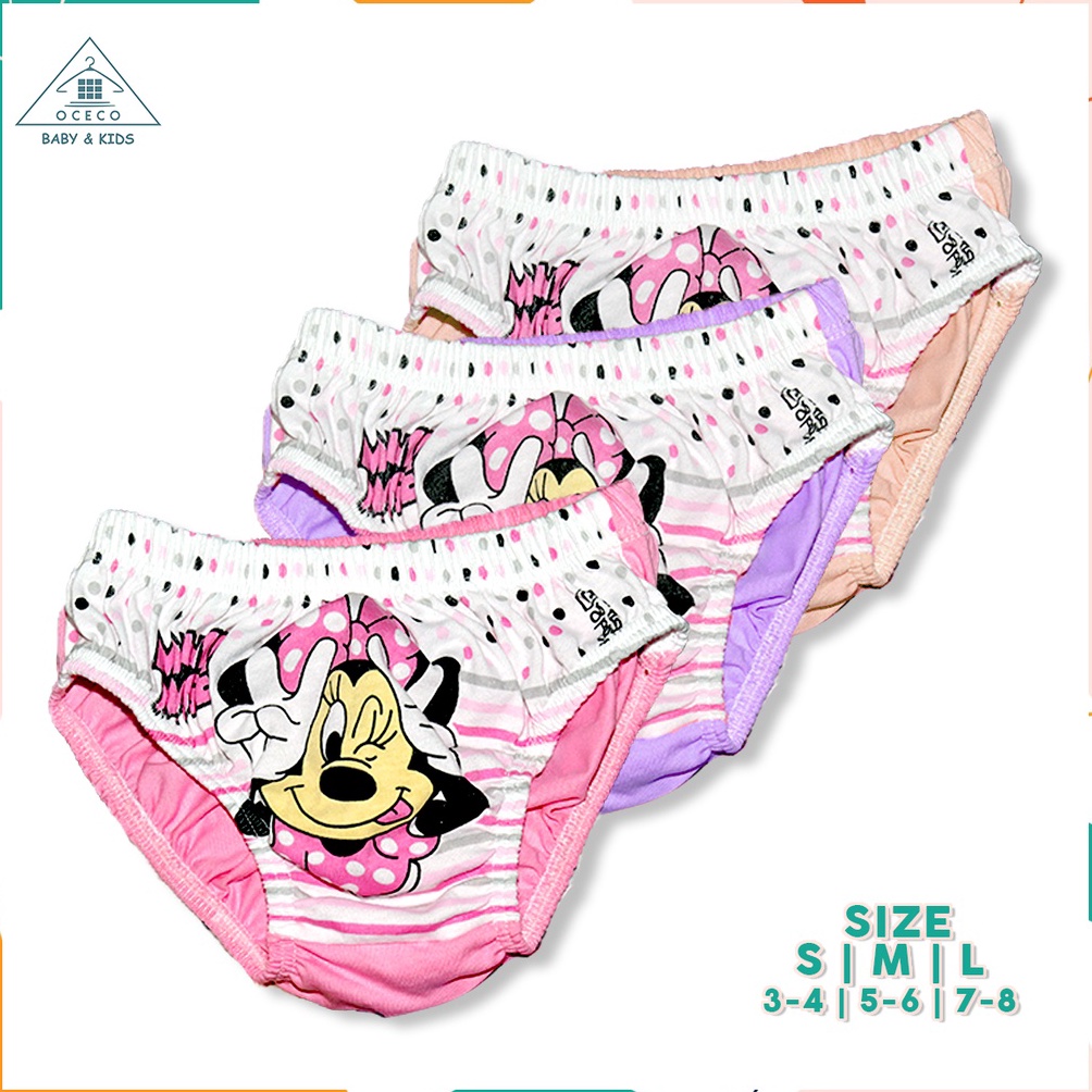KODE Q86C Celana Dalam Anak Perempuan 38 tahun 3pcs cd cewek kolor sempak Onet Kids
