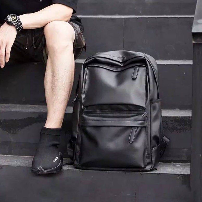 KODE V68J Tas Ransel Pria Kulit Backpack Tas Sekolah Tas Kuliah Tas Punggung IMPORT TR16 Tas Ransel 