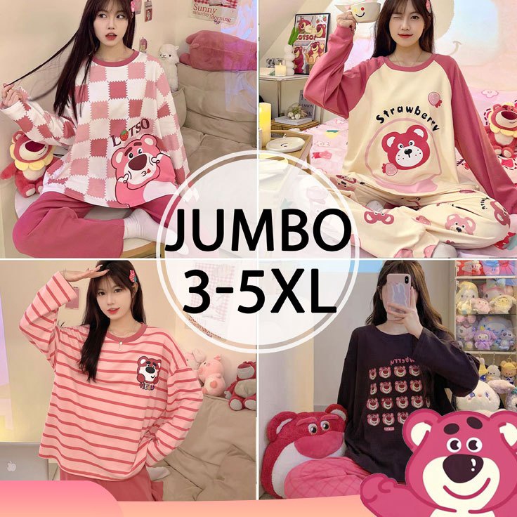 Spesial Harga  2in1 Piyama Jumbo Wanita 5XL  Baju Tidur Jumbo 5XL  Piyama Oversize Wanita Dewasa  pi