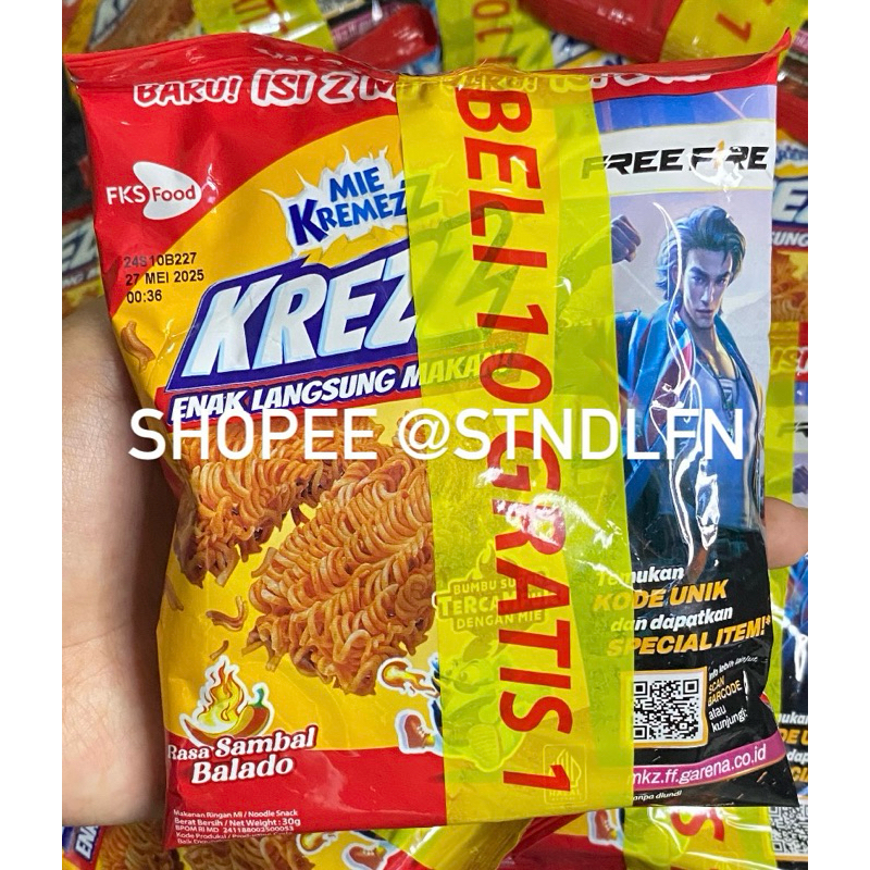 

Mie Kremezz Krezz Sambal Balado Pedas Mi Goreng Ayam Panggang 2000 rb