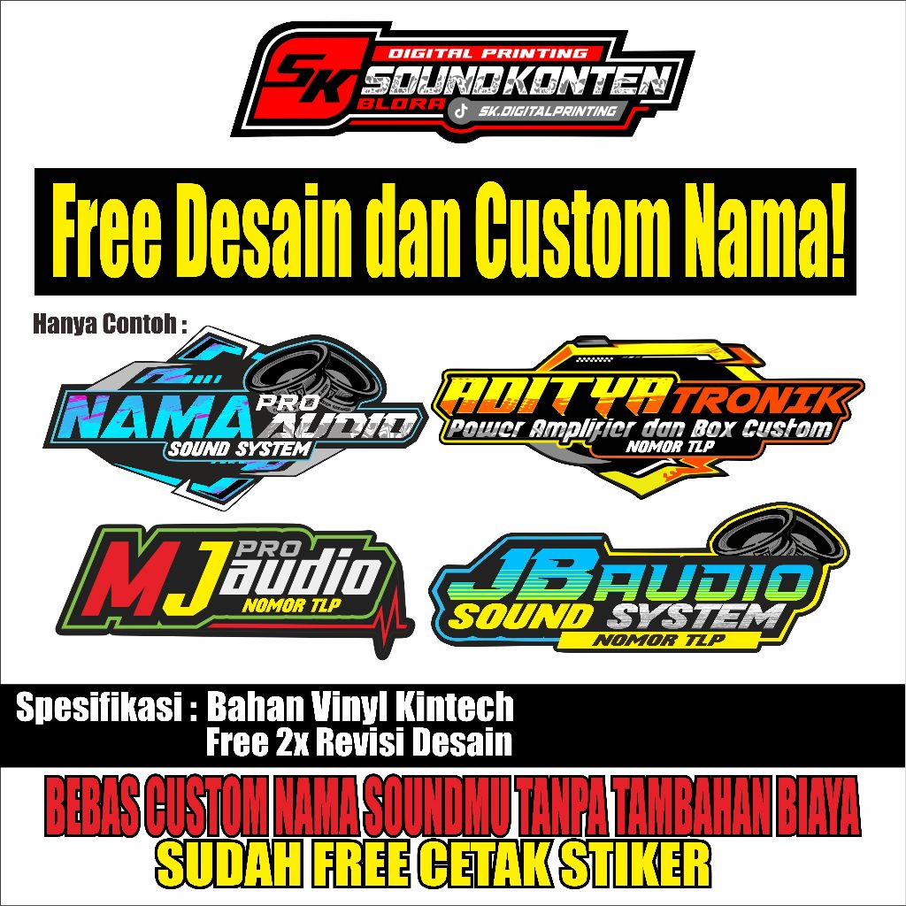 

STIKER SOUND SYSTEM BEBAS DESAIN DAN CUSTOM NAMA FREE CETAK STIKER
