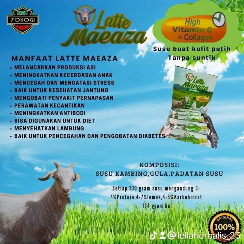 

Susu Kambing Latte Maeaza isi 10 sachet