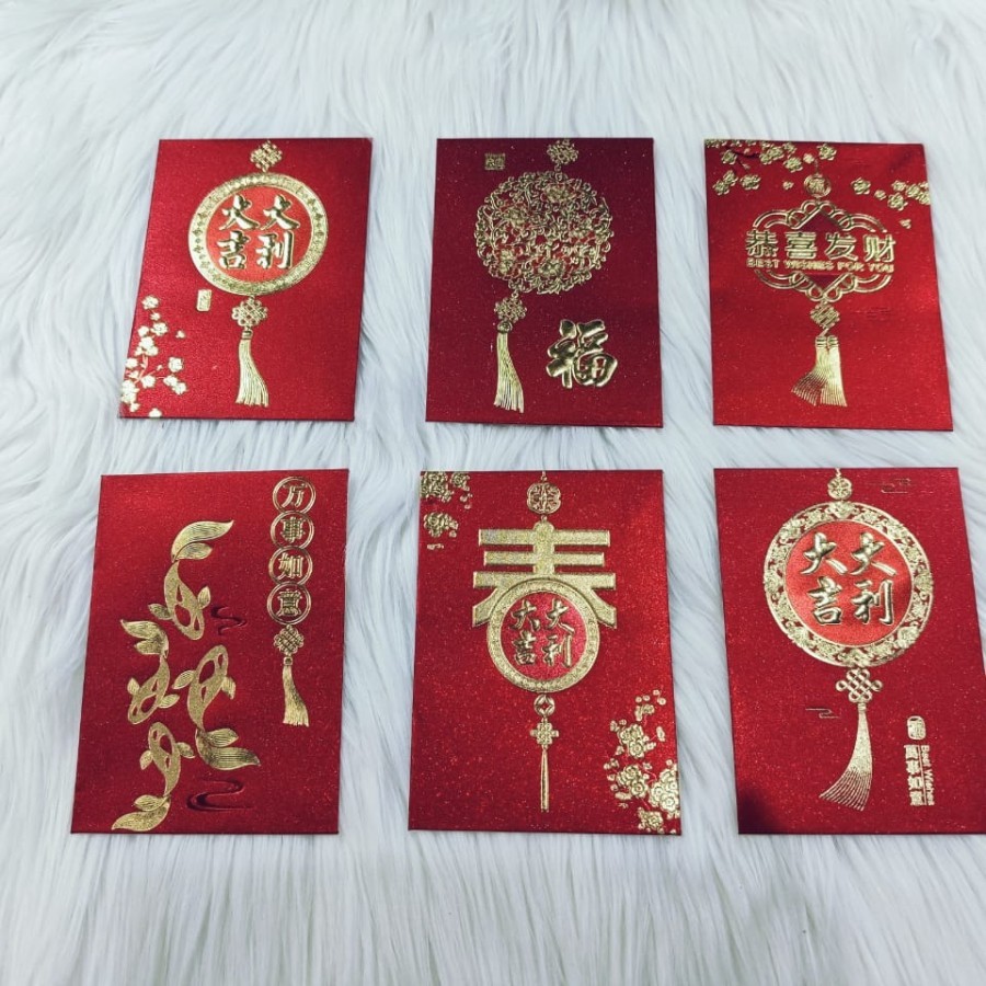 

Angpao Imlek Netral 4103 Ukuran jumbo Import Isi 6 sama Motif Embos Mewah