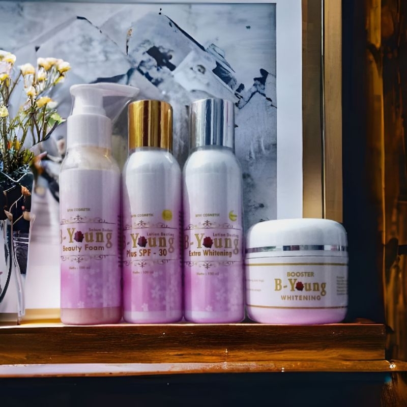 B-Young lotion pemutih bdan pket lngkp plus booster 60gr