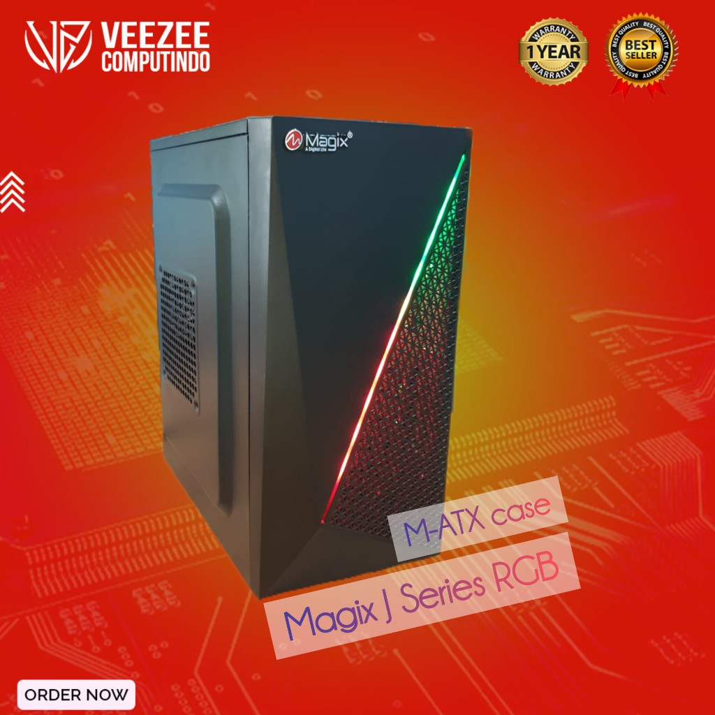 Casing PC Magix Komputer RGB PSU 500w with Extra Fan