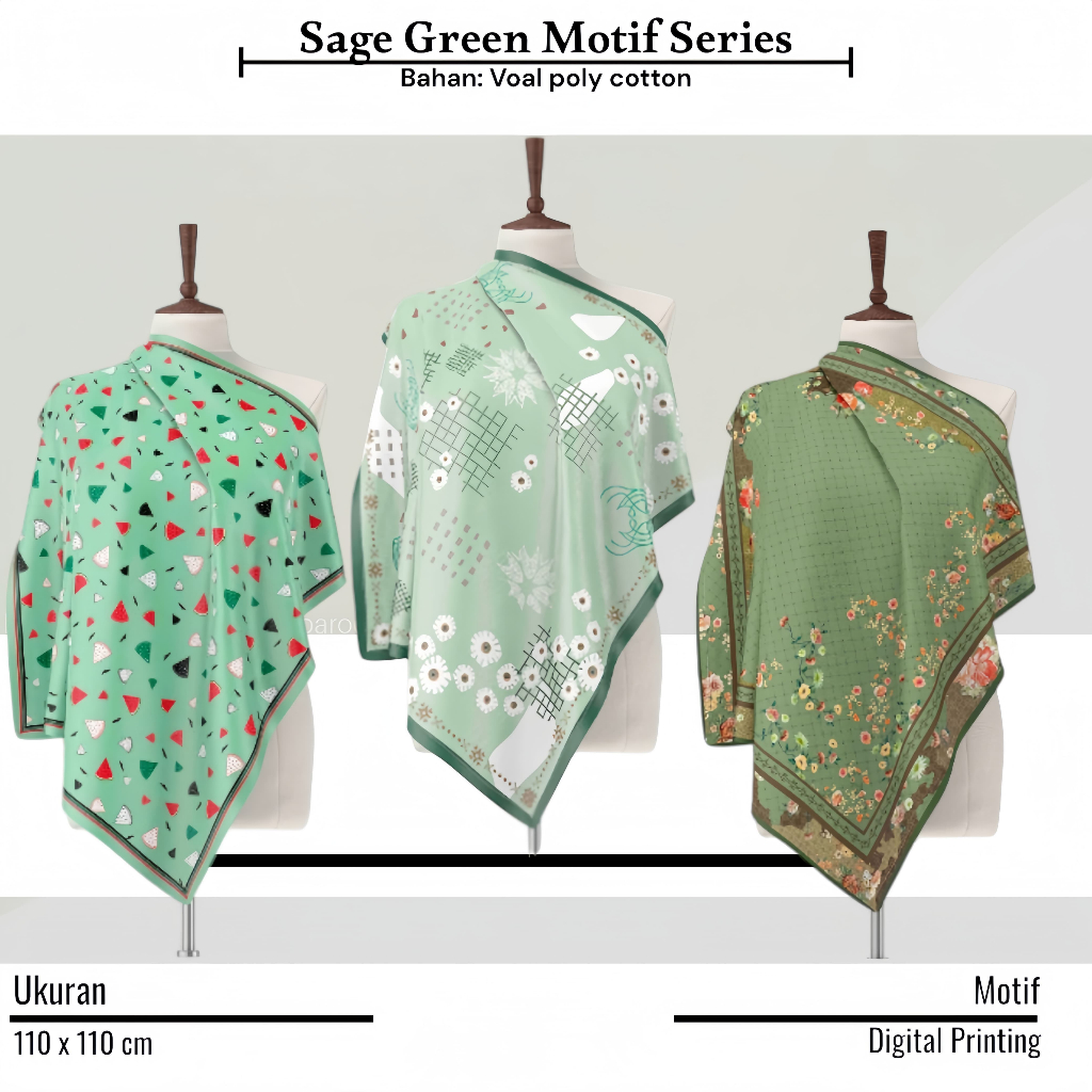SAGE GREEN MOTIF-hijab segiempat motif voal printting warna sage green - jilbab kerudung segiempat m