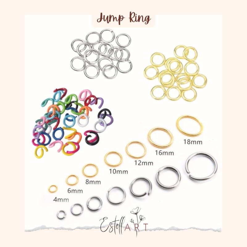 Jump Ring 4mm 6mm 8mm Silver Gold Mix Color / Cincin Penyambung 4 mm, 6 mm 8 mm / Ring Connector Per