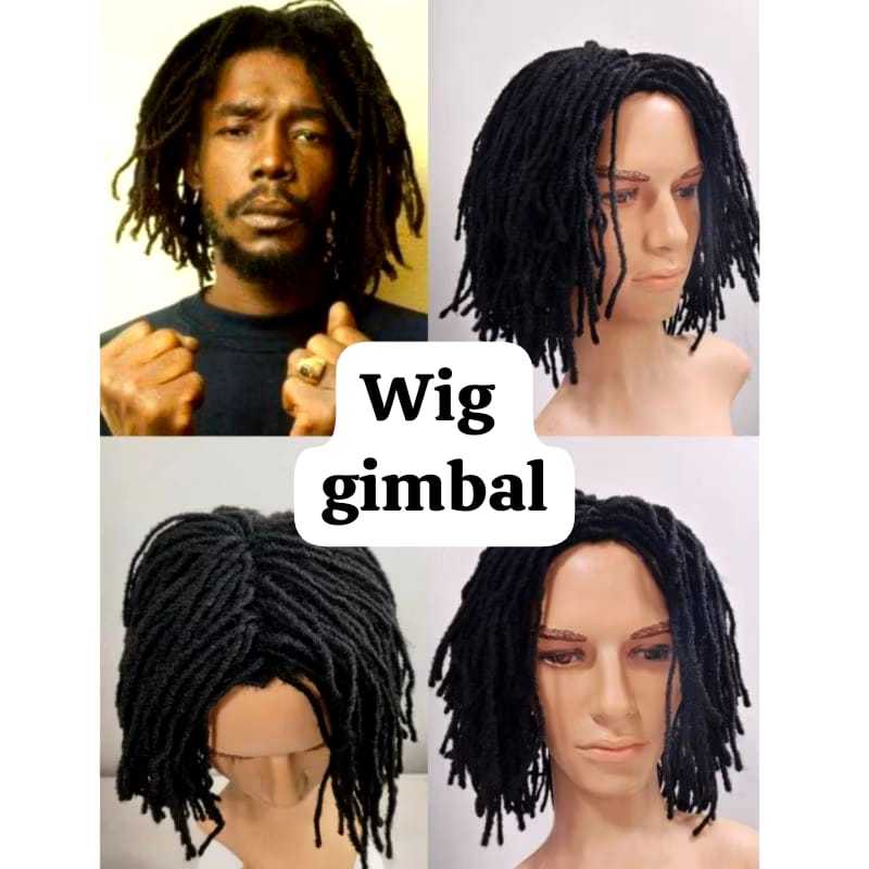 Wig pria gimbal wig cowo gimbal kepang sulam