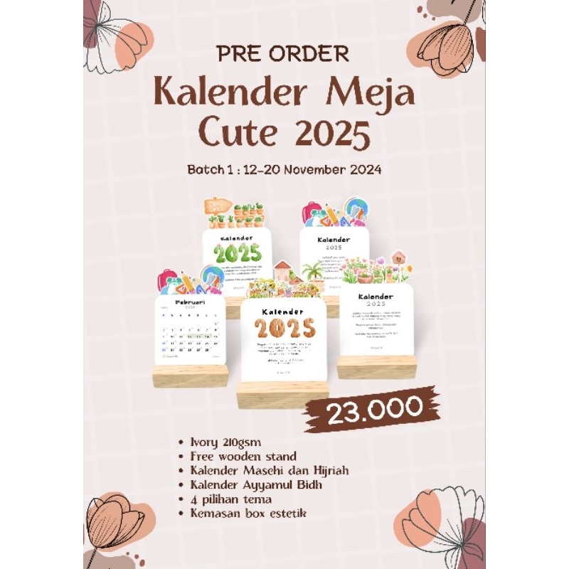 

Kalender Meja Kayu Aestetik 2025
