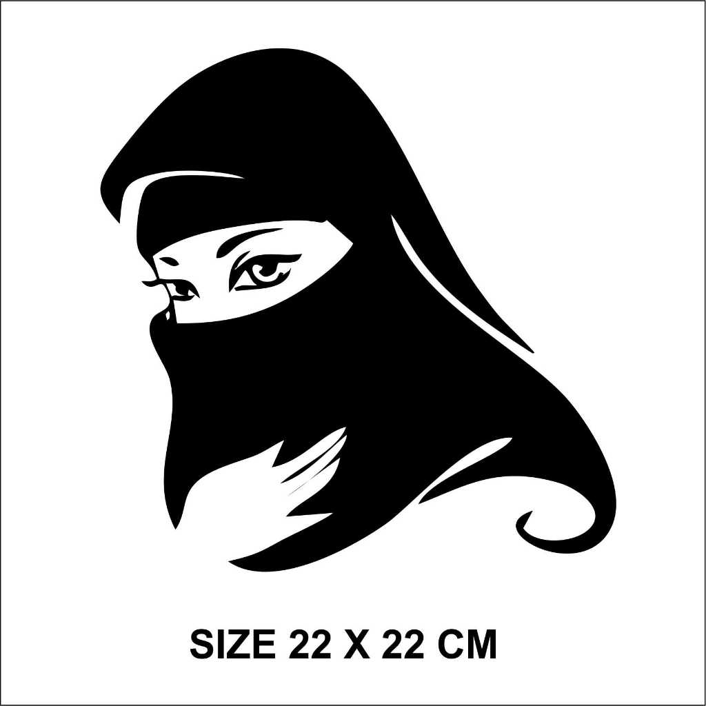 Stiker Ukhti Cantik Bercadar Stiker Kaca Pintu Truck / L300