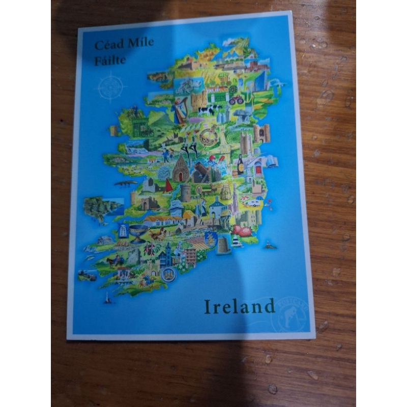 

kartu pos peta irlandia/ireland map postcard