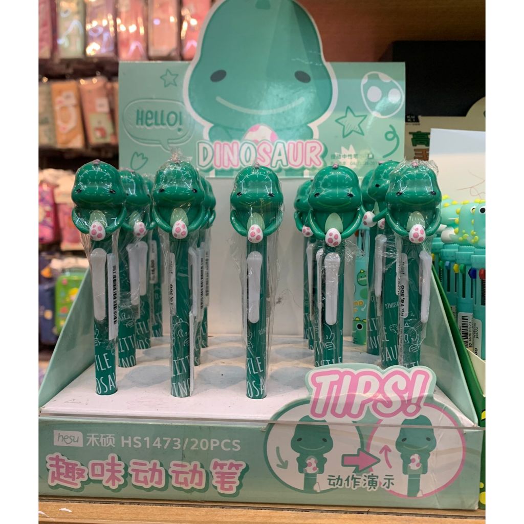

Ballpoint Dinosaurush1473 / Pulpen Mekanik Motif Cartoon Dinosaur