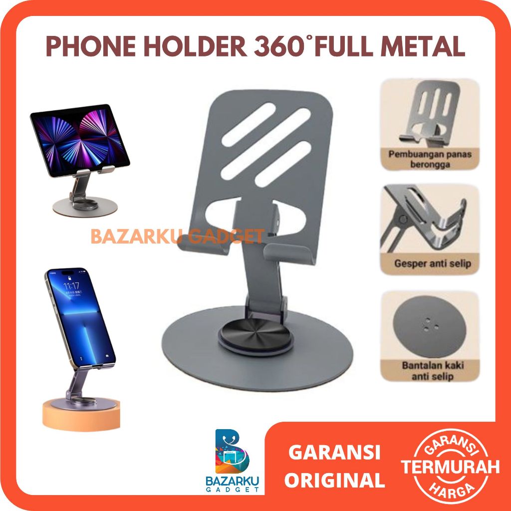 Stand Holder HP Metal Phone Holder 360 Holder HP Meja